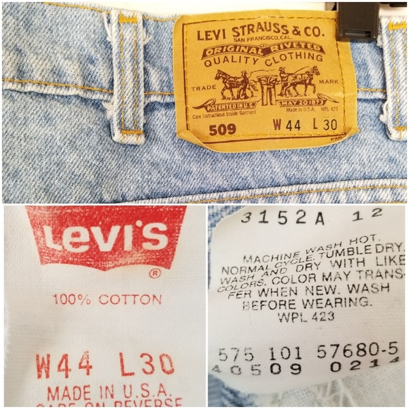 Levi Men's 44x30 Orange Tab 509 Loose Light Wash - Picture 7 of 8